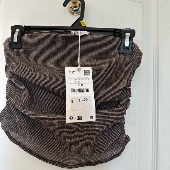 ZARA Ruched Textured Tube Top - Picture 5 of 5